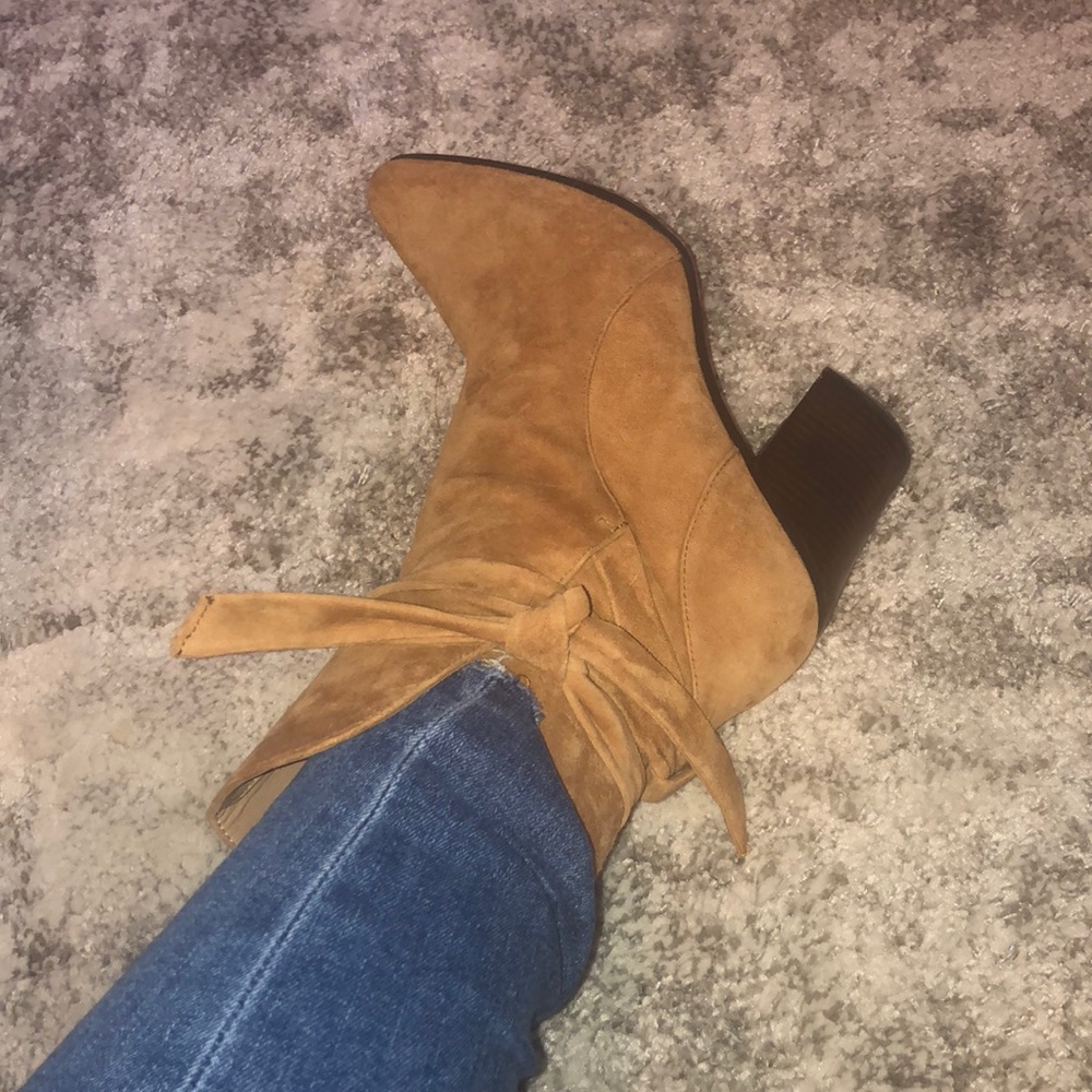 Camel leather Suede Ankle Boots
